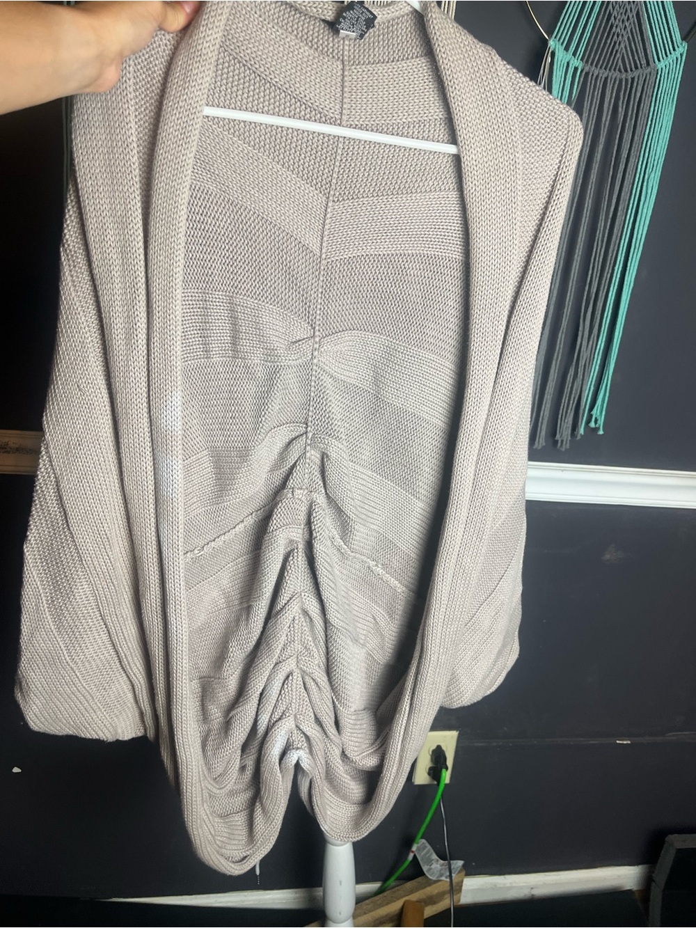 New York & Company Tan Knit Cardigan Size L/XL
